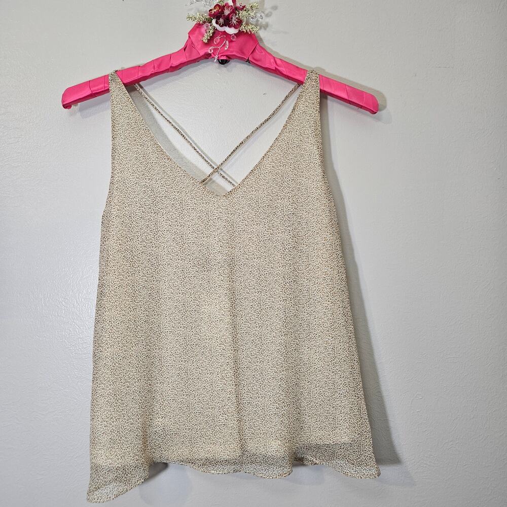 NWT On Twelfth Leopard Micro-Print Criss-Cross Cami Size L